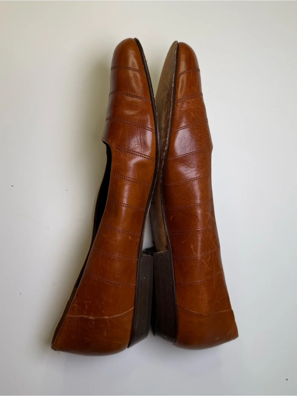 Maserati Vintage Brown Genuine Leather Italian Made Women's Flats Size 8